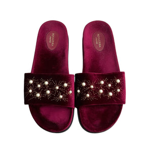 Aquazzura Faux Pearl-Embellised Slides