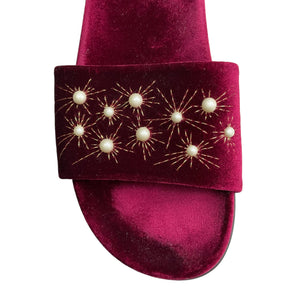 Aquazzura Faux Pearl-Embellised Slides