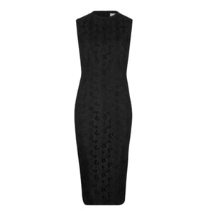 Victoria Beckham Black Lace Bodycon Midi Dress