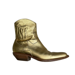 Golden Goose Courtney Gold Leather Boots