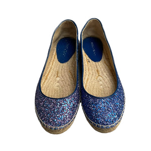 Jimmy Choo Blue Glitter Espadrilles