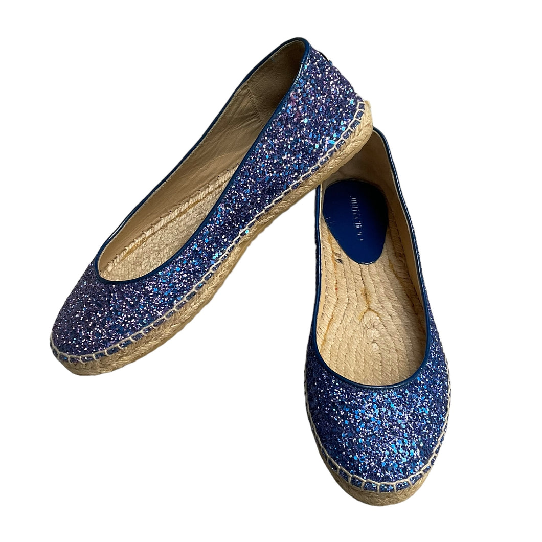 Jimmy Choo Blue Glitter Espadrilles