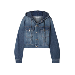 Ganni Cropped Hooded Denim Jacket